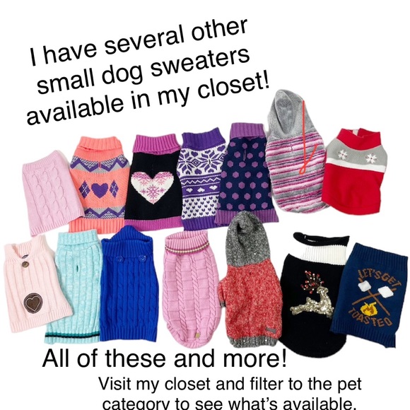 6.5x11” Blue Cable Knit Dog Sweater - Picture 5 of 5